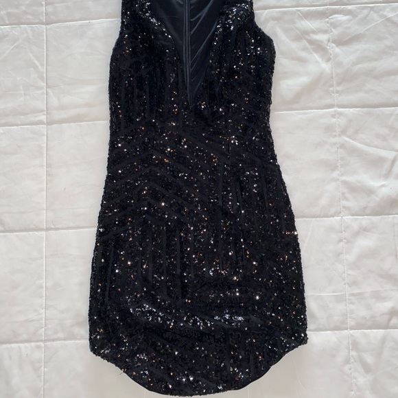 LF Black Sequin Mini Dress “Small” - Picture 3 of 5